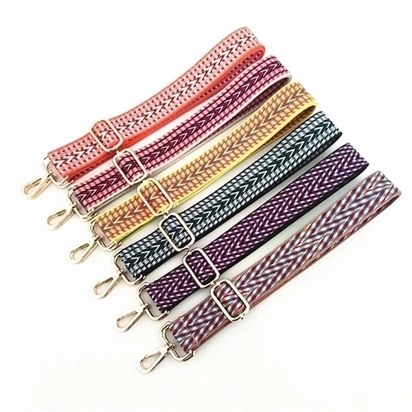 Cotton Webbing Color Block Bag Strap