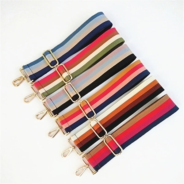 Cotton Webbing Color Block Bag Strap