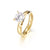 Couple Ornament Korean Stainless Steel Ring Four-claw Zircon Ring