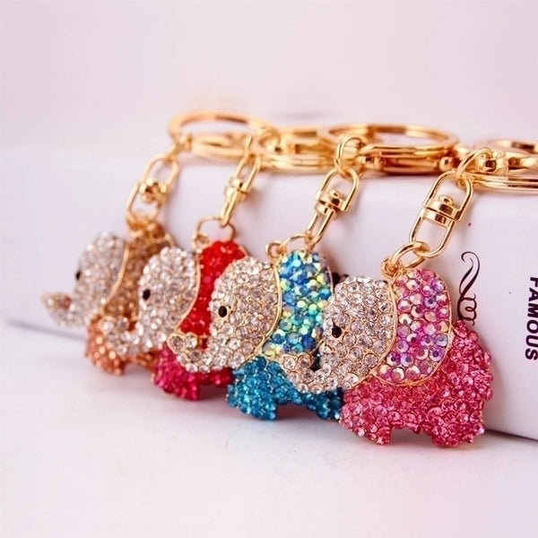 Creative Cute Color Diamond Elephant Key Chain