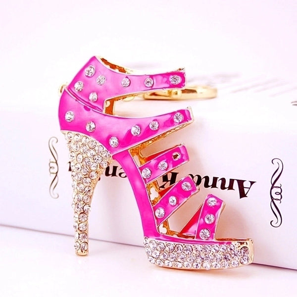 Creative Cute Diamond-studded Ladies Oversized High Heels Keychain