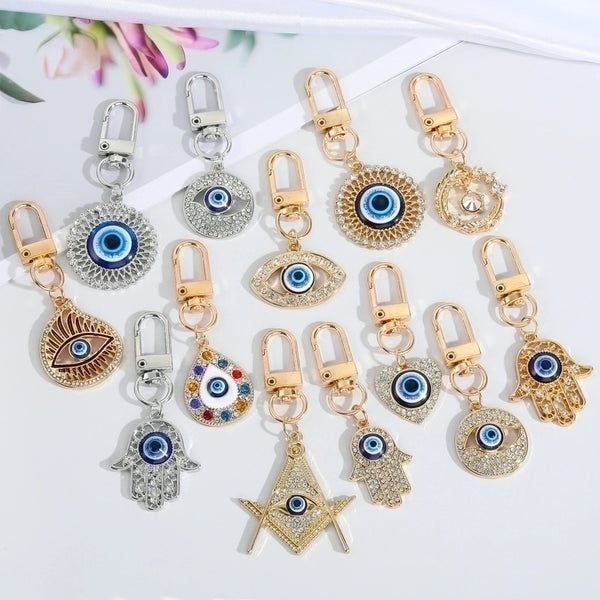 Creative Devil's Eye Keychain Blue Eyes Key Ring Handbag Pendant Oil Dripping Eyes Door Latch Cross-border Sold Jewelry