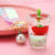 Creative Floating Strawberry Milk Tea Cup Keychain Wholesale