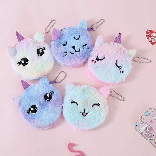 Creative New Cartoon Coin Purse Children Cat Plush Cute Coin Purse10*10cm