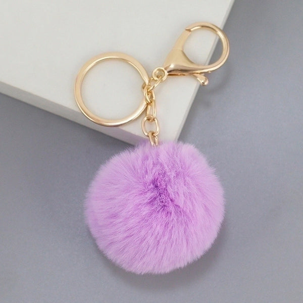 Creative Rabbit Fur Ball Cute Car Plush Pendant Keychain Jewelry Accessories