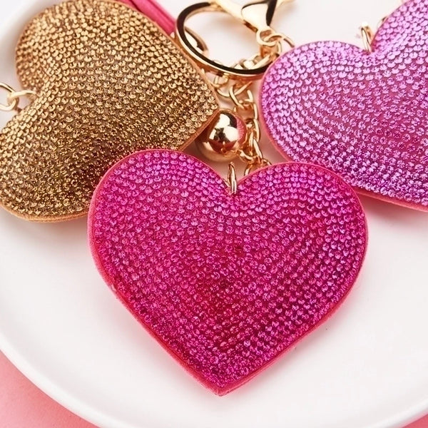 Creative Sequins Heart Pendant Tassel Key Chain Wholesale