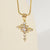 Cross Necklace Women's Fashion 18k Gold Zircon Pendant Titanium Steel Sweater Chain