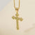 Cross Necklace Women's Fashion 18k Gold Zircon Pendant Titanium Steel Sweater Chain