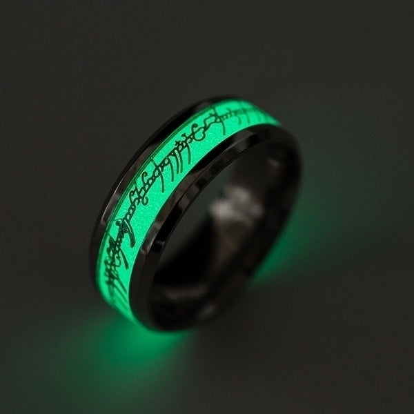 Cross-border New Lord Of The Rings Shiny Glowing Fluorescent Ring Concert Letter Text