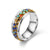 Cross-border New Product Rotatable Ring Titanium Steel Diamond Ring European And American Zircon Ring