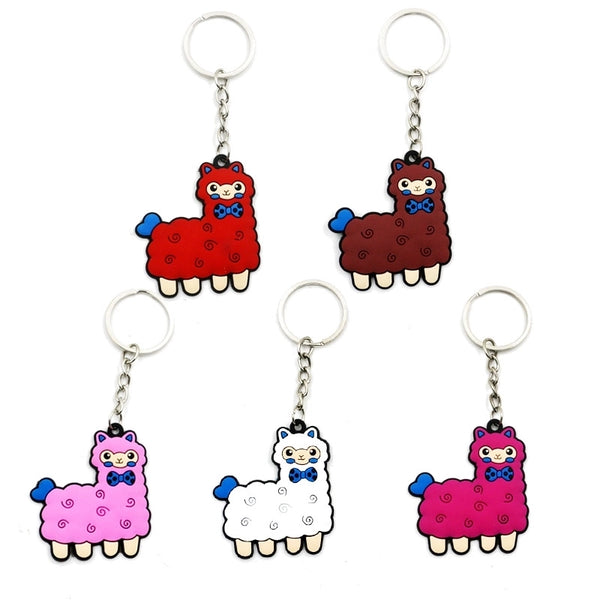 Cute Alpaca Silicone Pvc Splicing Bag Pendant Keychain