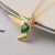 Cute Animal Bird Copper Plating Inlay Zircon Pendant Necklace