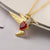 Cute Animal Bird Copper Plating Inlay Zircon Pendant Necklace