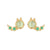 Cute Animal Brass Ear Studs Inlay Copper Earrings 1 Pair