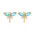 Cute Animal Brass Ear Studs Inlay Copper Earrings 1 Pair