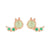 Cute Animal Brass Ear Studs Inlay Copper Earrings 1 Pair