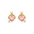 Cute Animal Brass Ear Studs Inlay Copper Earrings 1 Pair