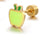 Cute Apple Titanium Steel Plating Ear Studs 1 Piece