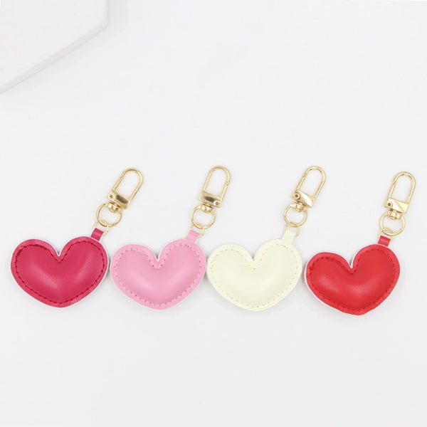 Cute Basic Heart Shape Pu Leather Unisex Bag Pendant Keychain