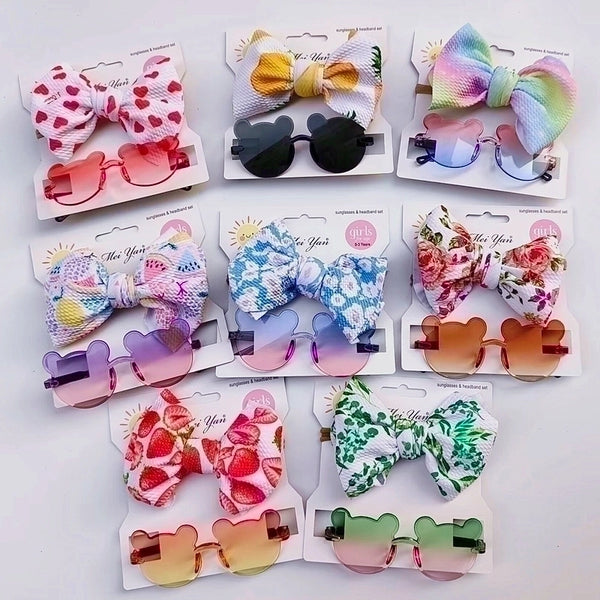 Cute Bear Bow Knot Pc Special-shaped Mirror Frameless Kids Sunglasses