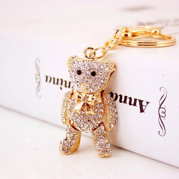 Cute Bear Zinc Alloy Plating Inlay Rhinestones Unisex Bag Pendant Keychain