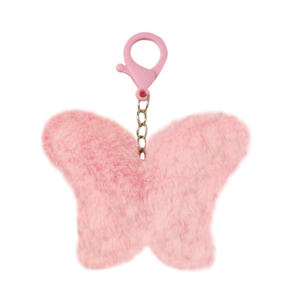 Cute Butterfly Imitation Fur Plastic Unisex Bag Pendant Keychain