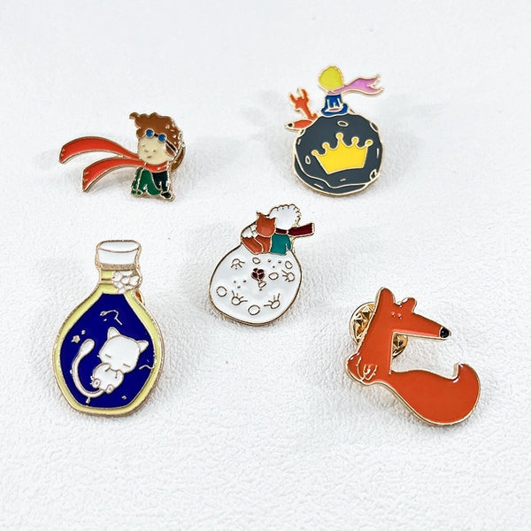 Cute Cartoon Character Alloy Enamel Couple Brooches