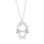 Cute Cartoon Character Stainless Steel Titanium Steel Plating Inlay Artificial Diamond 18k Gold Plated Pendant Necklace