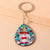 Cute Cartoon Wood Zinc Alloy Christmas Bag Pendant Keychain