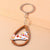 Cute Cartoon Wood Zinc Alloy Christmas Bag Pendant Keychain