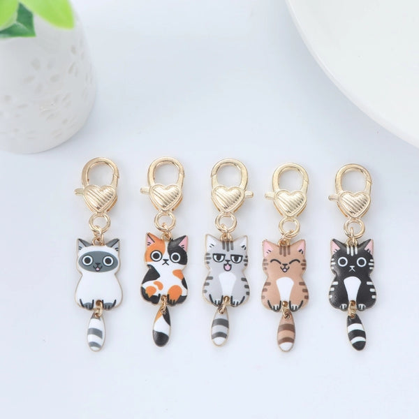 Cute Cat Alloy Unisex Bag Pendant Keychain