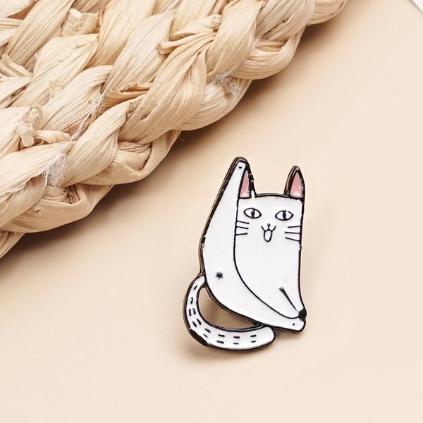 Cute Cat Metal Plating Unisex Brooches