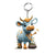 Cute Cattle Wood Unisex Keychain