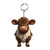 Cute Cattle Wood Unisex Keychain