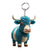 Cute Cattle Wood Unisex Keychain