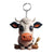 Cute Cattle Wood Unisex Keychain