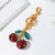 Cute Cherry Alloy Resin Plating Bag Pendant Keychain