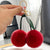 Cute Cherry Real Rex Rabbit Hair Bag Pendant Keychain