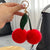 Cute Cherry Real Rex Rabbit Hair Bag Pendant Keychain