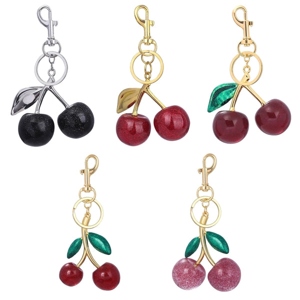 Cute Cherry Resin Women's Bag Pendant Keychain