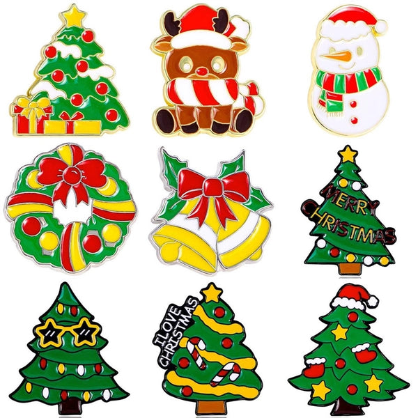 Cute Christmas Tree Santa Claus Stoving Varnish Plating