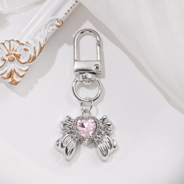 Cute Classic Style Heart Shape Alloy Bag Pendant Keychain