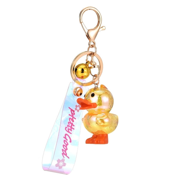 Cute Color Block Duck Pu Women's Keychain