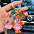 Cute Color Block Duck Pu Women's Keychain