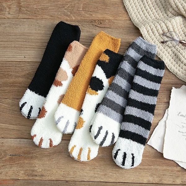 Cute Color Block Polyester Blending Plush Socks