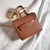 Cute Color Block Pu Leather Keychain