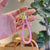 Cute Color Block Pu Leather Women's Keychain