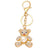 Cute Creative Pendant Bear Pearl Inlaid Rhinestone Alloy Key Chain