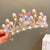 Cute Crown Artificial Crystal Inlay Artificial Gemstones Crown 1 Piece