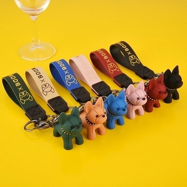 Cute Dog Pu Leather Resin Unisex Bag Pendant Keychain